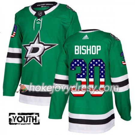 Dětské Hokejový Dres Dallas Stars Ben Bishop 30 2017-2018 USA Flag Fashion Zelená Adidas Authentic
